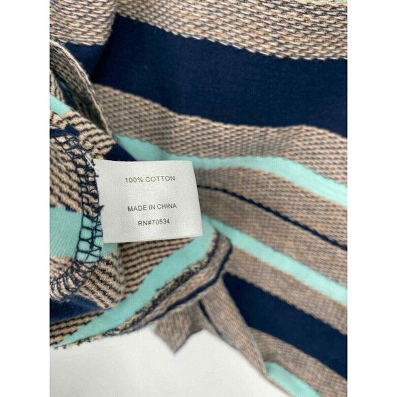 Orvis Shirt Womens Small‎ Blue Gray Striped L/S V-Neck Pullover - Picture 4 of 4